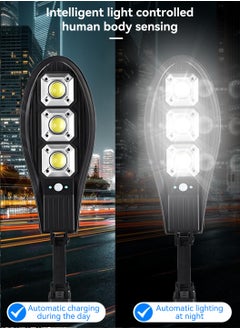 LEOKOR LED ضوء الشمس في الهواء الطلق 3 طرق الأمن مصباح الشارع الشمسية استشعار الحركة أضواء الأمن IP65 مقاوم للماء ضوء الجدار الشمسي  - Image 2