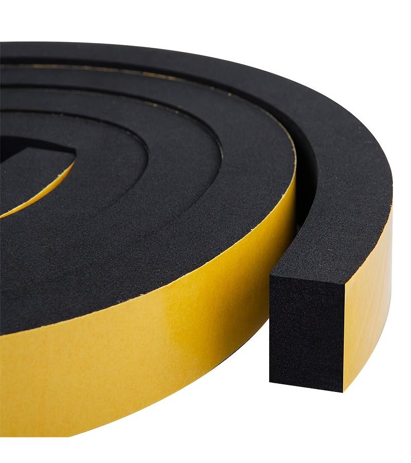 Foam Tape Weatherstripping 0.47 Inch Wide X 0.39 Inch Thick X 78.74 Inch Long 1 Roll Strong Adhesive Soundproof Wind And Rain Proof Insulation For Sliding Doors Windows Car Sealing - Image 1