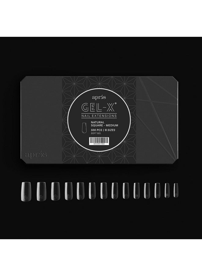 Apres Gel-XNatural Square Medium Tip Box | 500Pc Gel-X Tips, 11 Sizes 00-9, Premium Quality - Image 2