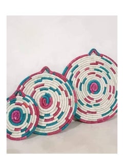 Generic 100% handmade palm plate is colorful (Size 30 cm)  - Image 1