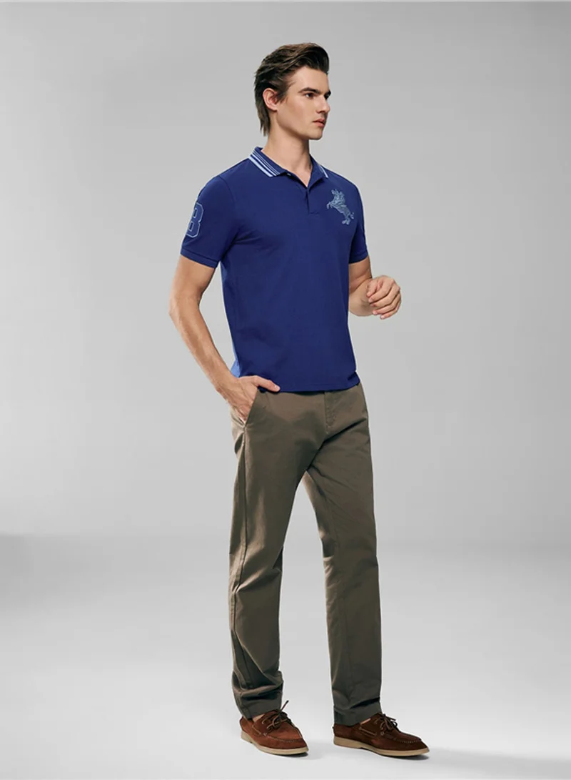 جيوردانو Men's Slim Cotton Lycra Napoleon Polo
