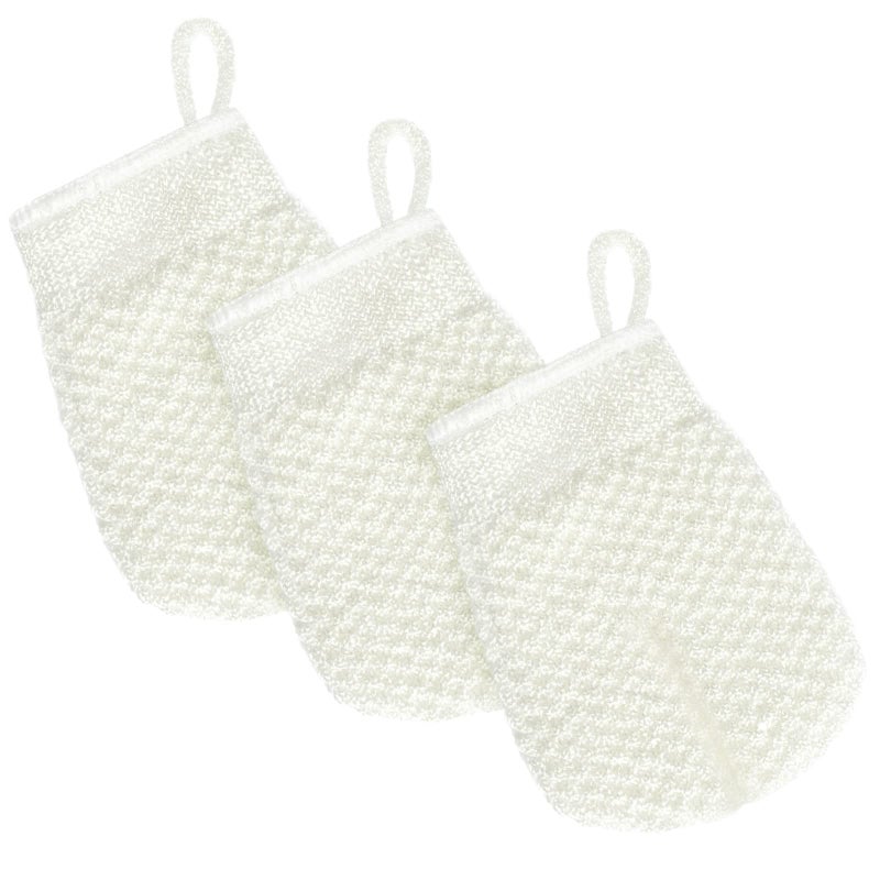 MIG4U Mini 3 PCS Exfoliating Facial Scrubber Mitt, Face Cleanser Wash Mittens Exfoliator for Men & Women Dead Dry Skin SPA, Blackhead Cleansing Gloves - Image 1