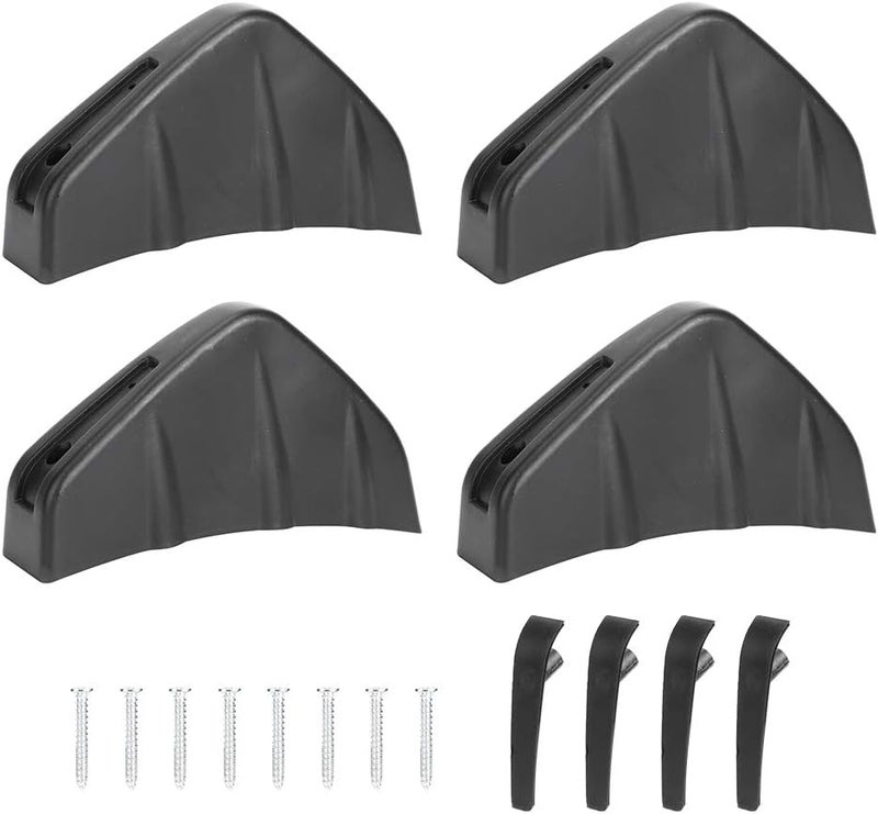 Car Rear Bumper Diffuser Fin Spoiler Lip, 4pcs Carbon Fiber Black PVC Universal Auto Accessory - Durable Material, Easy Installation, Enhance Vehicle Style - Image 1