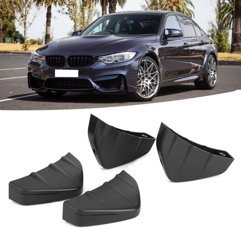 Car Rear Bumper Diffuser Fin Spoiler Lip, 4pcs Carbon Fiber Black PVC Universal Auto Accessory - Durable Material, Easy Installation, Enhance Vehicle Style - Image 5