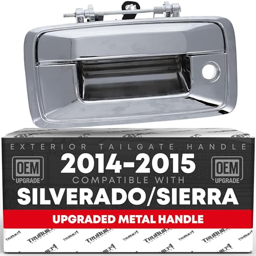 T1A Tailgate Handle Assembly Upgraded Metal Compatible with 20142015 Chevrolet Silverado GMC Sierra 1500 2500 3500 HD Liftgate Latch Handle Replacement Chrome OEM 23128693 23156950 82548 - Image 1