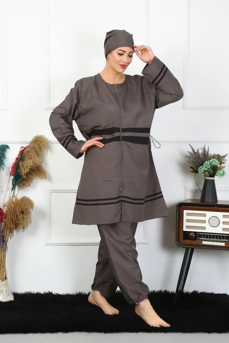 اكبينيز Plus Size Hijab Swimsuit 7XL-8XL-9XL-10XL Smoked 55010