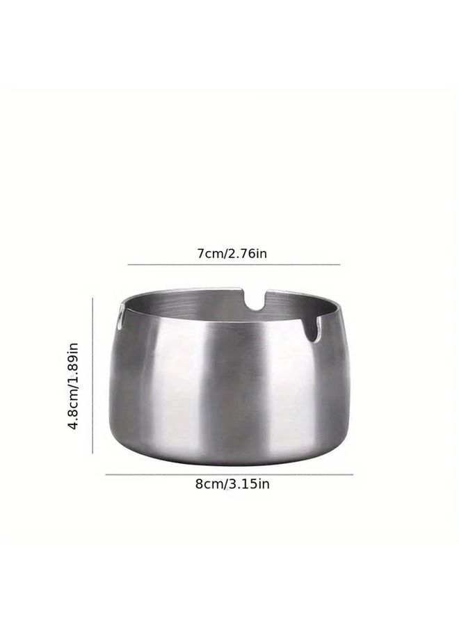 Black Windproof Stainless Steel Ashtray Thickened Creative Stylish For Indoor Outdoor - Image 2