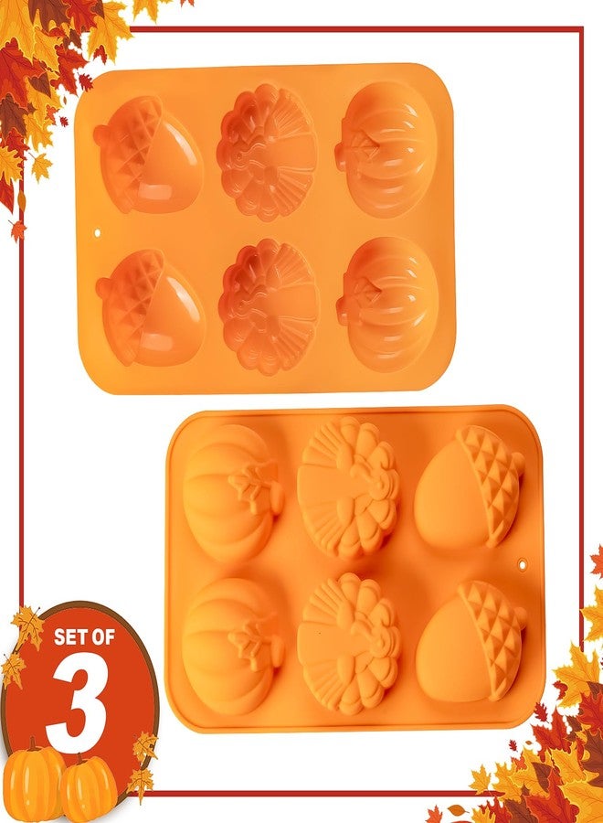 Dootafy Turkey Pumpkin Cake Molds, 3 Pack Fall Molds Silicone Turkey Mould for Thanksgiving Mini Cake Muffin Baking, Halloween Cupcake Pan Dessert Mousse Oreo Mold Tray Set for Making Thanksgiving Soap Resin - Image 5