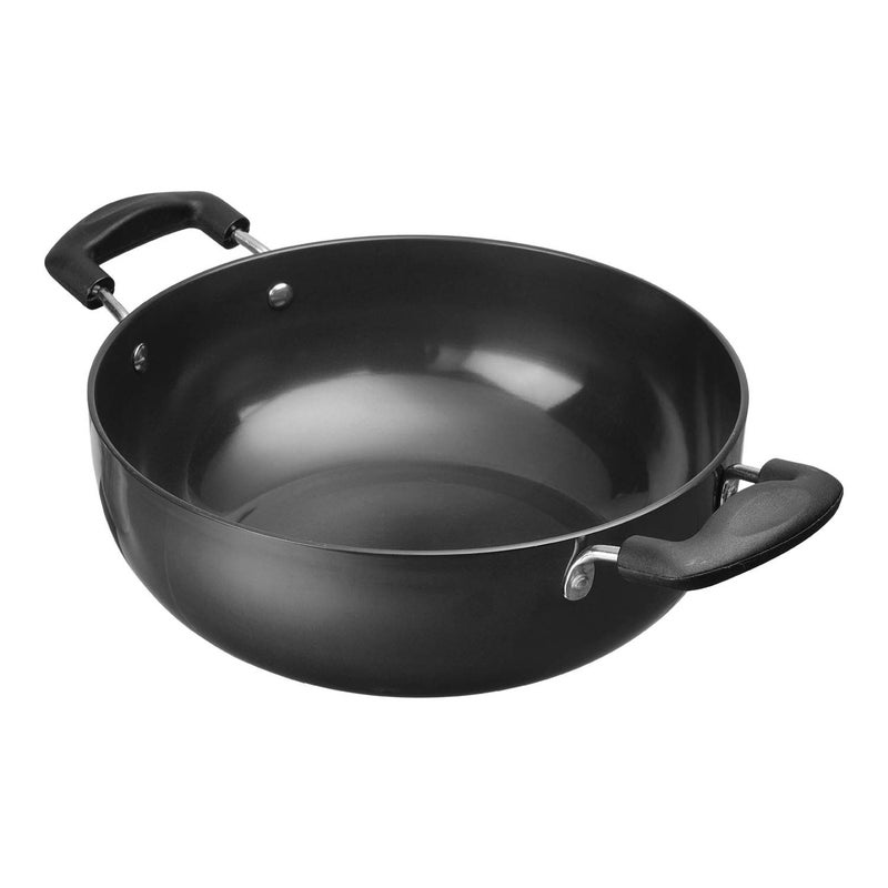 VINOD Vinod Black Pearl Hard Anodised Non Stick Deep Kadhai - 2.6 LTR, 22 cm | 3.25mm Thickness | kadai for Cooking | Metal Spoon Friendly | 2 Year Warranty | Toxin Free - Black - Image 3