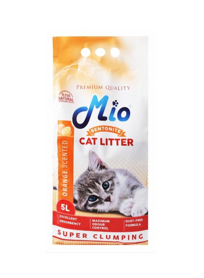 Bentonite Super Clumping Cat Litter Orange Scent - dust free5 L