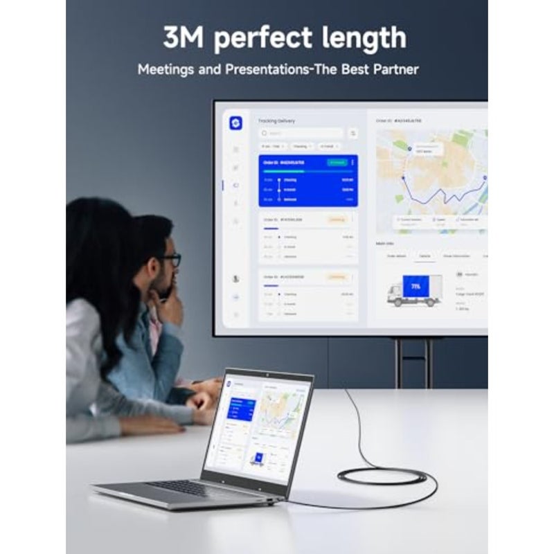 USB C to HDMI Cable 3M, HDMI to USB C 3.1 Cable 4K@60Hz, Type C to HDMI 2.0 Cord Thunderbolt 3/4 Compatible with iPhone 17 Pro Max/16 Pro/15, MacBook Pro/Air, Galaxy S8-S24, iPad Pro, iMac-Black - Image 5