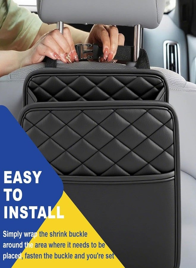 BLIXAR Car Back Seat Organizer, Hanging PU Leather Car Storage Bag, Compatible with Most Vehicles Interior Accessories Organizer [Black] (Car Back Seat 1) - Image 5
