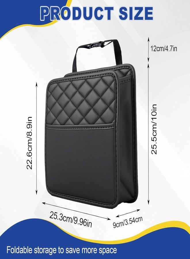 BLIXAR Car Back Seat Organizer, Hanging PU Leather Car Storage Bag, Compatible with Most Vehicles Interior Accessories Organizer [Black] (Car Back Seat 1) - Image 2