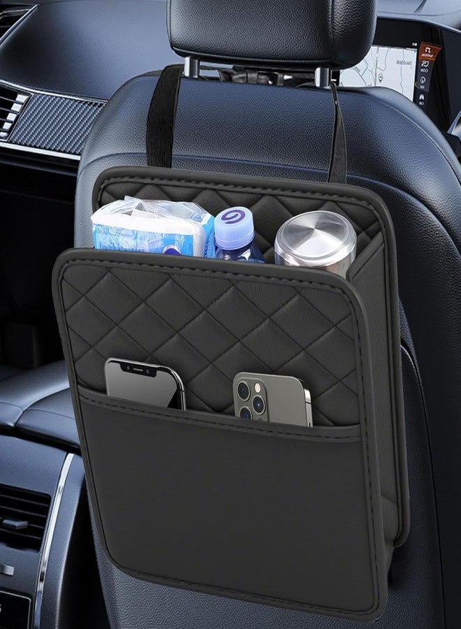 BLIXAR Car Back Seat Organizer, Hanging PU Leather Car Storage Bag, Compatible with Most Vehicles Interior Accessories Organizer [Black] (Car Back Seat 1) - Image 1