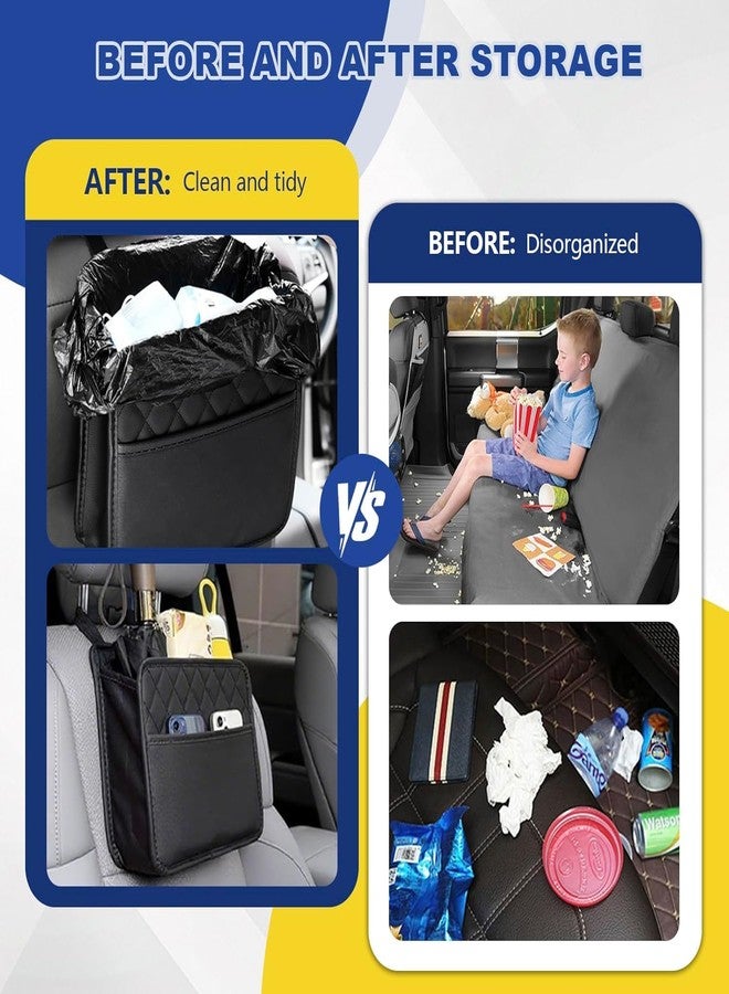 BLIXAR Car Back Seat Organizer, Hanging PU Leather Car Storage Bag, Compatible with Most Vehicles Interior Accessories Organizer [Black] (Car Back Seat 1) - Image 4