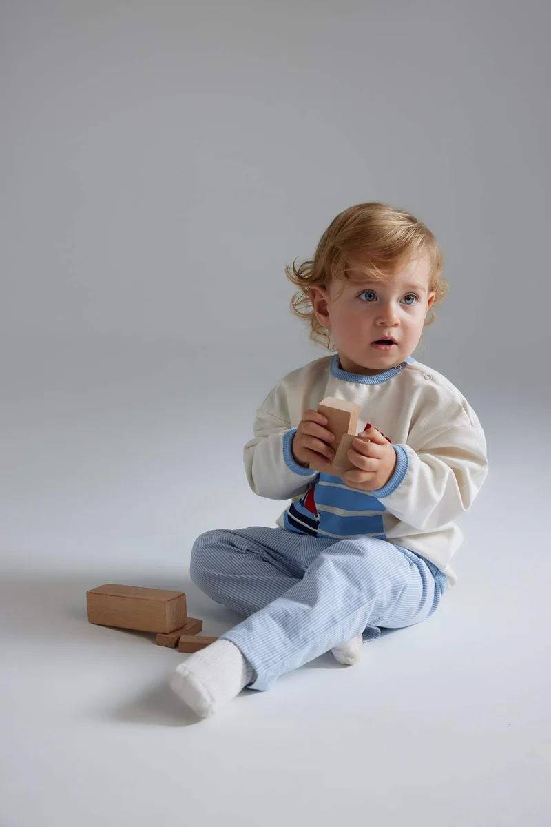 ديفاكتو Baby Boy Marine Printed Thin Fabric 2 Piece Set