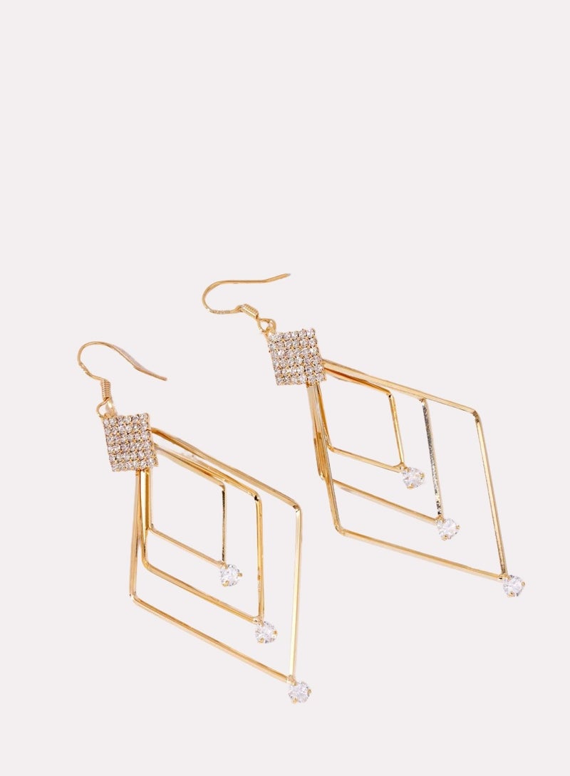 فاشون أزياء الماس الإطار الأذن مثقب أقراط - Image 1