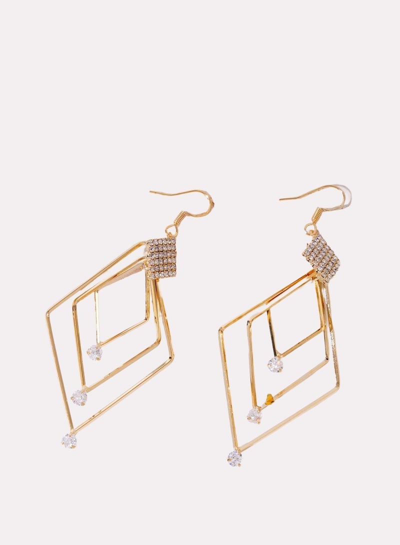 فاشون أزياء الماس الإطار الأذن مثقب أقراط - Image 2