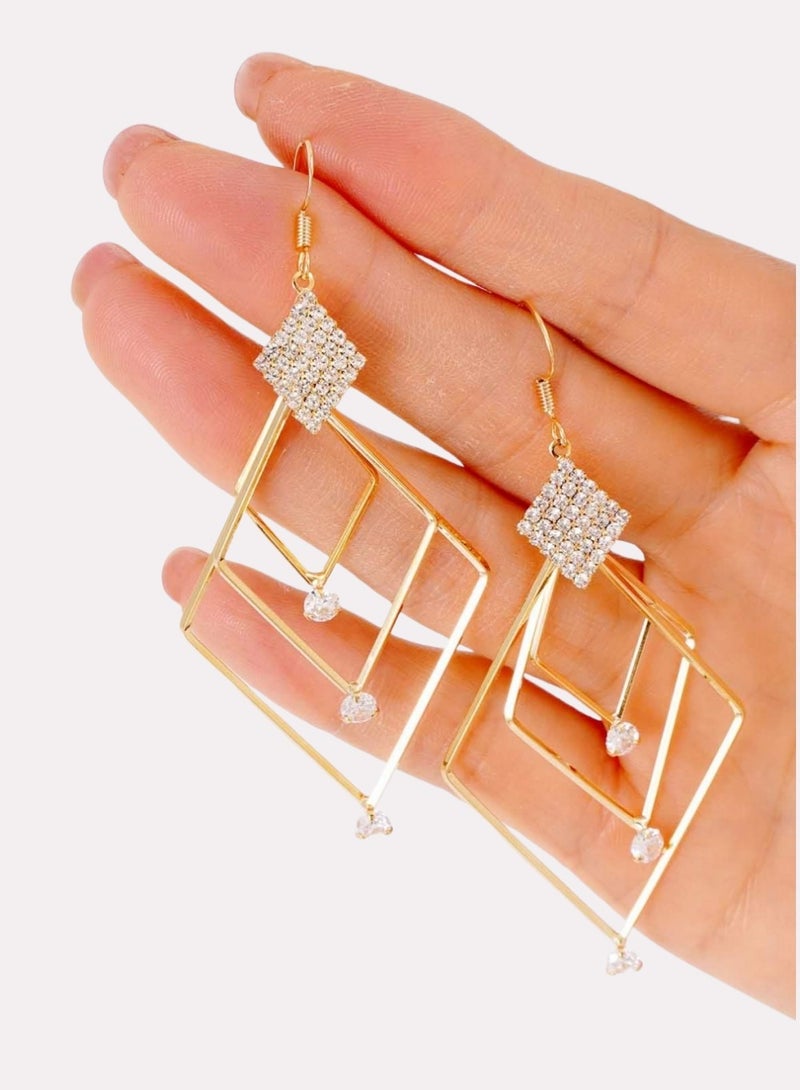 فاشون أزياء الماس الإطار الأذن مثقب أقراط - Image 4