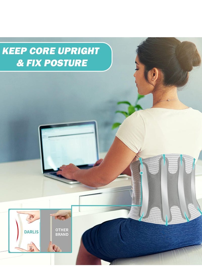 SYOSI Back Brace for Women Men, Lower Back Pain Relief, Close-fitting Breathable Back Support Belt for Daily Chores, Adjustable Lumbar Support Belt for Scoliosis, Herniated Disc, Back Pain  - Image 2