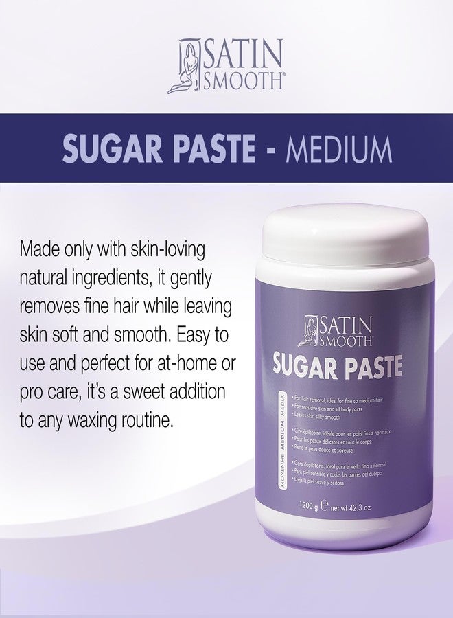 Satin Smooth Medium Sugar Paste – Natural Sugaring Hair Removal for Sensitive Skin, Bikini, & Full Body, 42.3 oz - Image 3
