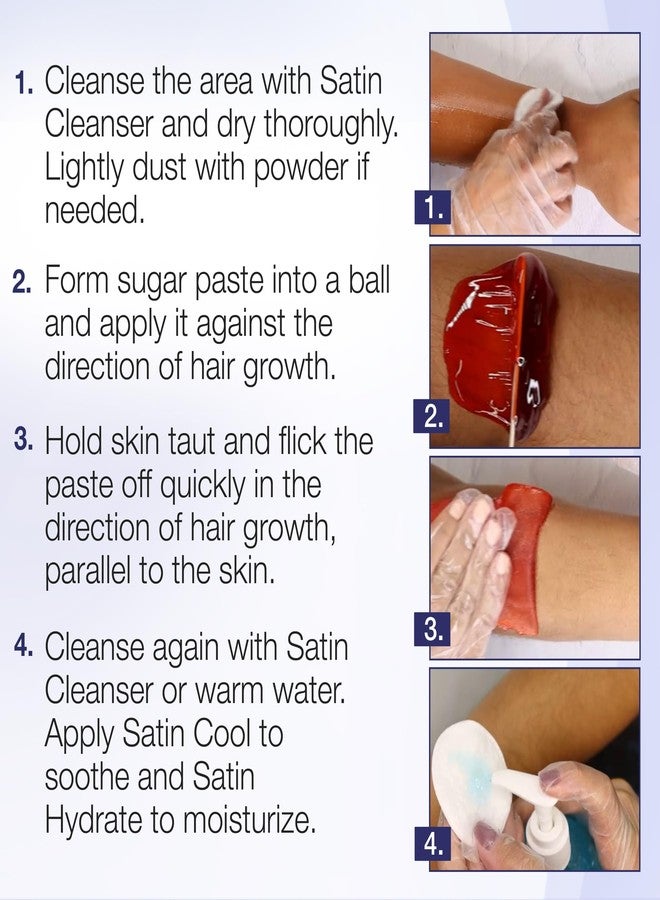 Satin Smooth Medium Sugar Paste – Natural Sugaring Hair Removal for Sensitive Skin, Bikini, & Full Body, 42.3 oz - Image 5
