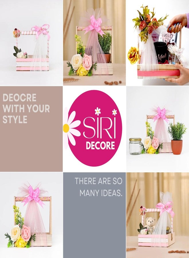 SIRI DECORE سلة هدايا خشبية من سيري ديكور، مصنوعة يدويًا من خشب الصنوبر، مثالية لتقديم الهدايا. صندوق مربع الشكل، أبعاده 10×10×2 بوصة، وزنه 550 غرامًا، عبوة من قطعة واحدة. - Image 4