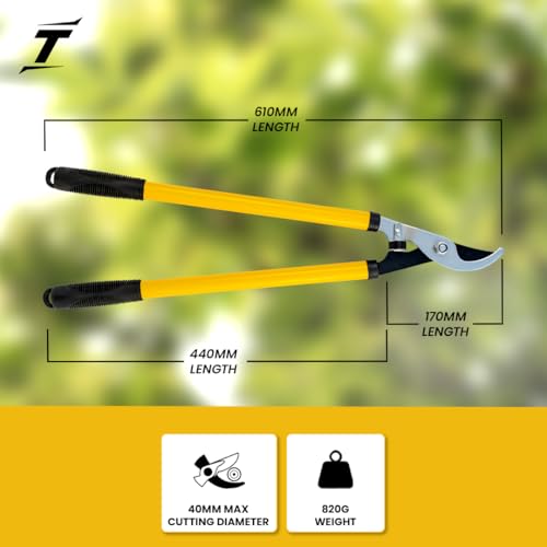 TOMAHAWK® 24” Bypass Lopper- For Hedges & Branch Cutting | 17cm Blade, 40mm Cut Capacity | TBL-0024 | High-Carbon Steel Blades, Non-Slip Rubber Grip, Heavy-Duty Garden Tool - Image 2