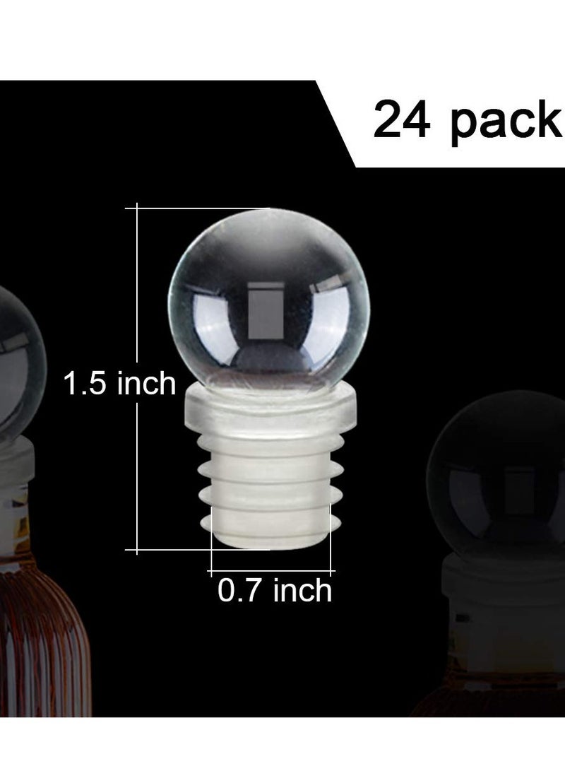 Excefore Wine Bottle Stoppers, 24 Pack Wine Stoppers, Reusable Wine Corks Bottle, for Decanter Beverages Champagne Liquors Oils Diffuser Bottles - Image 2