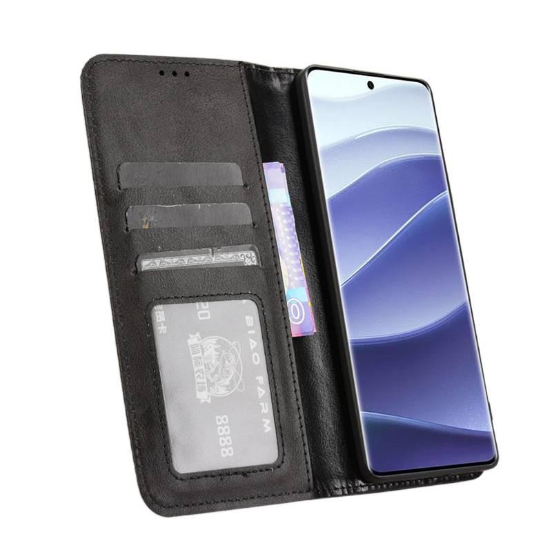 MS TPU Protective Case for Redmi Note 13 Pro with Card Holder and Drop Protection plus Shockproof plus Kickstand plus Strong Magnetic in Red - Image 4