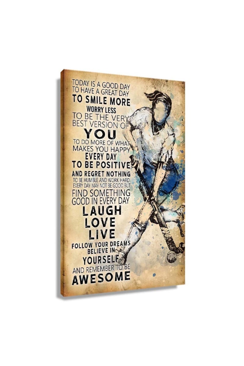 Busmko Framed Positive Sports Motivational Wall Art - Image 1