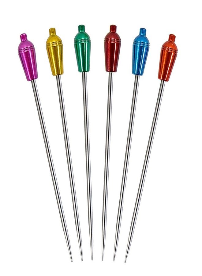 Prodyne Stainless Steel Cocktail Shaker Heads, Cocktail Picks, Set of 6 - Image 1