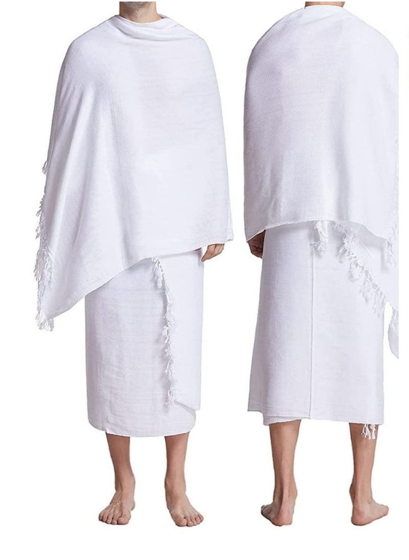 U.S. ELK - Men's Ahram Set | Premium 2 Ahram Towels + Belt for Hajj & Umrah | Easy-to-Wear & Comfortable Muslim Wear Ihram Set - Image 1