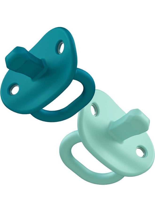 BOON TOMY Boon Jewl Orthodontic Silicone Stage N Pacifier, Blue, (Pack of 2) - Image 1