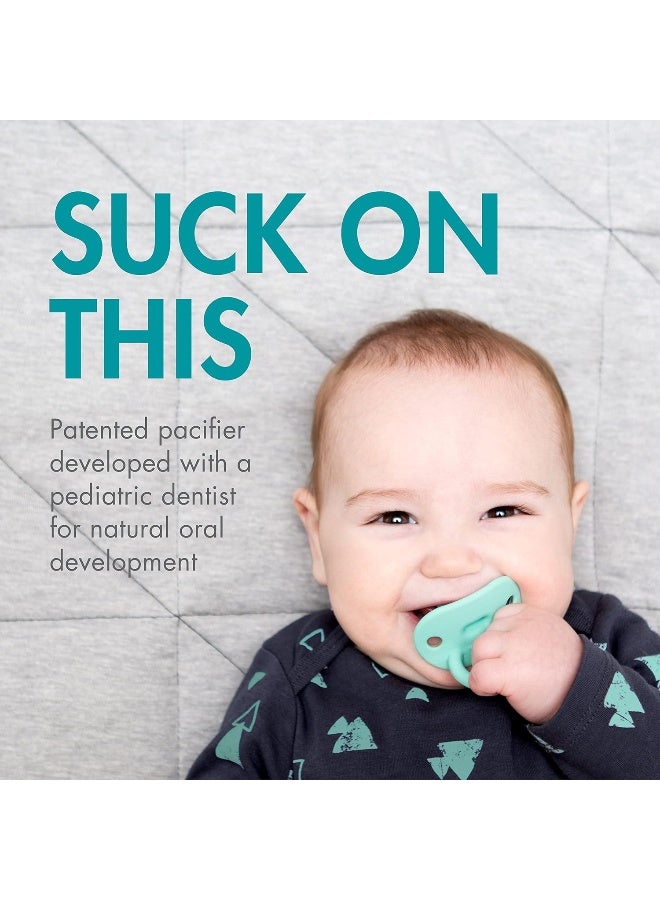 BOON TOMY Boon Jewl Orthodontic Silicone Stage N Pacifier, Blue, (Pack of 2) - Image 3