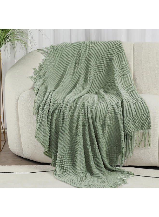 Blagic Throw Blanket (Sage Green, 50 × 60 in) - Image 4
