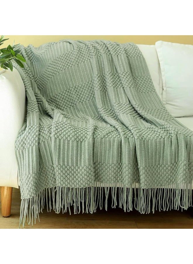 Blagic Throw Blanket (Sage Green, 50 × 60 in) - Image 1