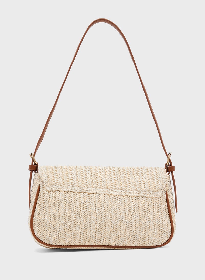 Ginger Raffia Textured East-To-West Bag - Image 2