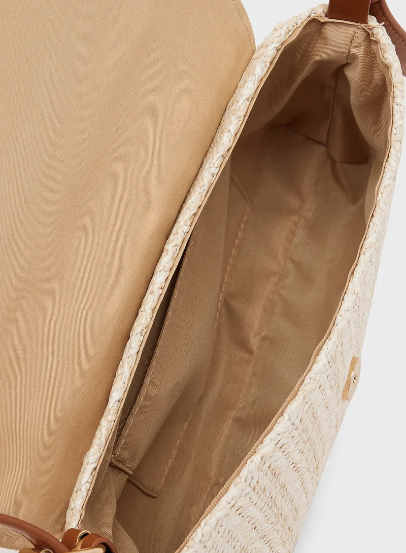 Ginger Raffia Textured East-To-West Bag