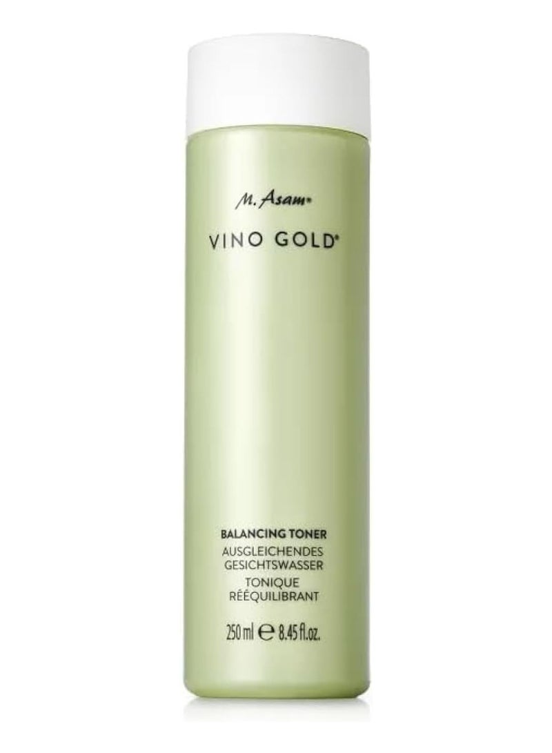 أم. أسام M. Asam VINO GOLD Balancing Facial Toner (250 ml) - Gently Frees Skin from Makeup Residue, Revitalising & Alcohol-Free, with Aloe Vera & Vitamin B3, Vegan Facial Cleanser - Image 1