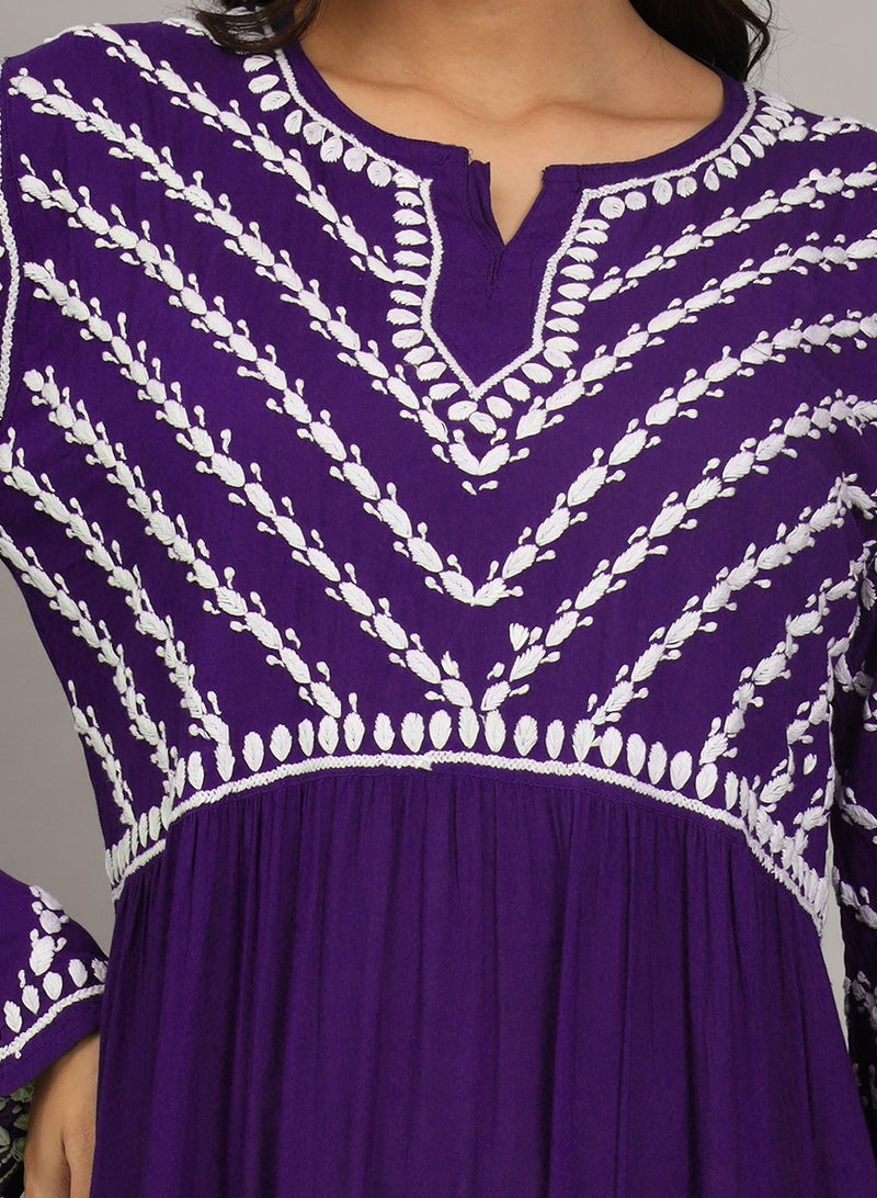 Alaya Hand Embroidered Chikankari Modal Jalabiya-AL4015 - Image 5