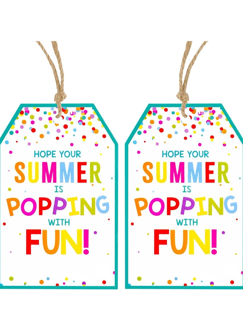 علامات هدايا الصيف appy مع سلسلة ، 50 قطعة علامات هدية نهاية العام الدراسي ، علامات هدية تقدير المعلم ، استمتع بكلمات الصيف ، آمل أن يظهر صيفك بعلامات ممتعة لديكور حفلة الصيف هدية