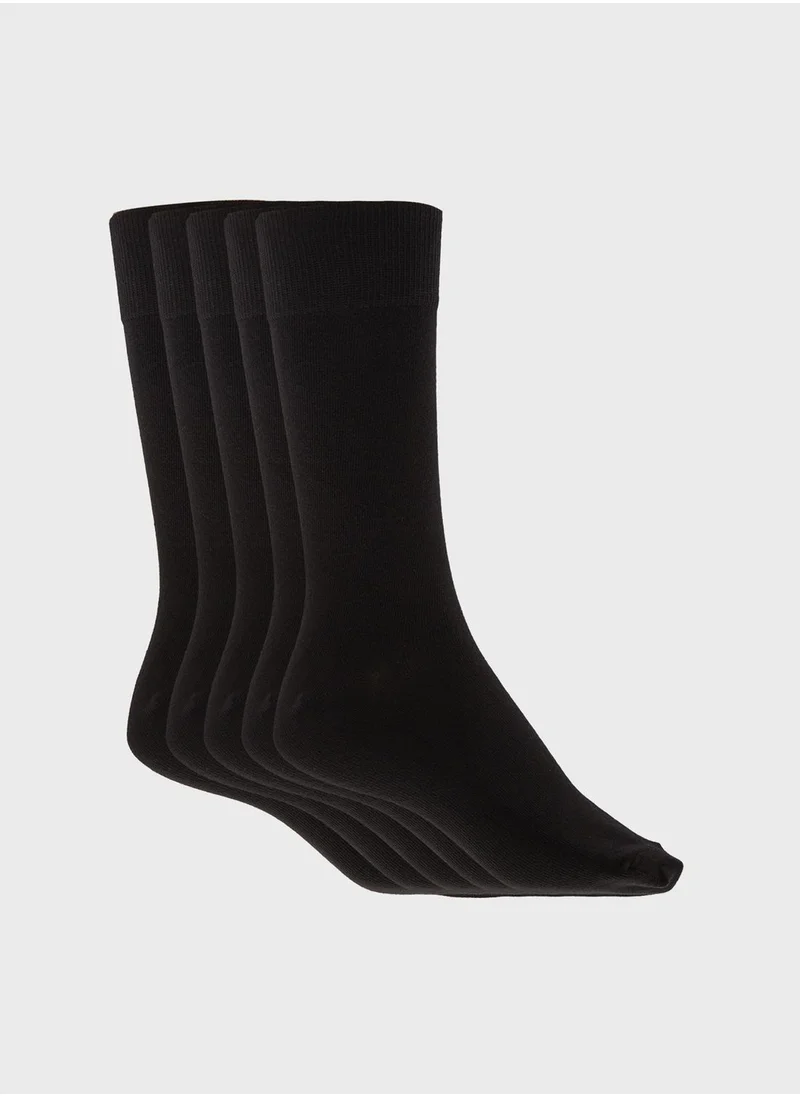 Seventy Five Basics 5 Pack Crew Socks with Antibacterial Finish