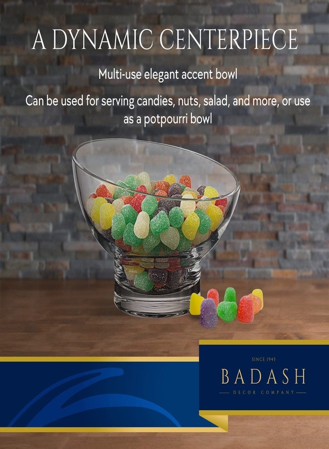 Badash Kira Candy Dish or Serving Bowl - 6” Handmade Slanted Rim Glass Bowl - Image 5