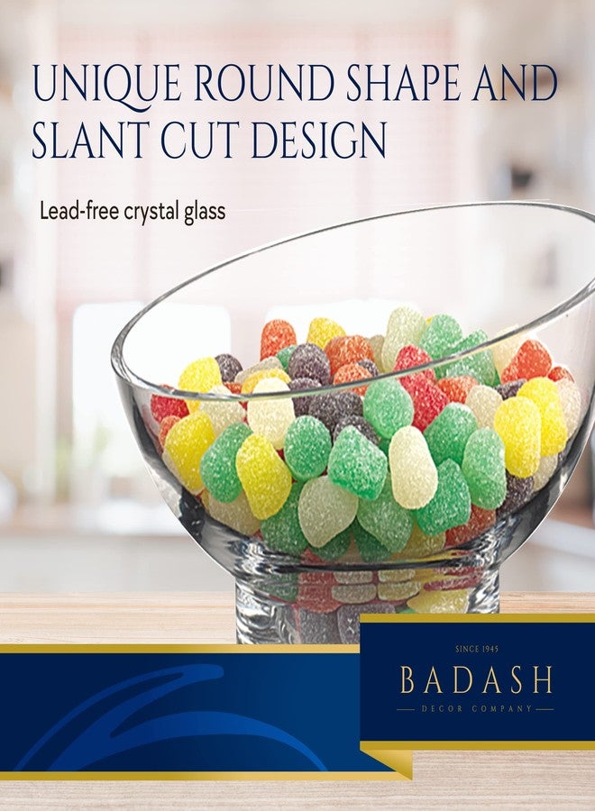 Badash Kira Candy Dish or Serving Bowl - 6” Handmade Slanted Rim Glass Bowl - Image 3