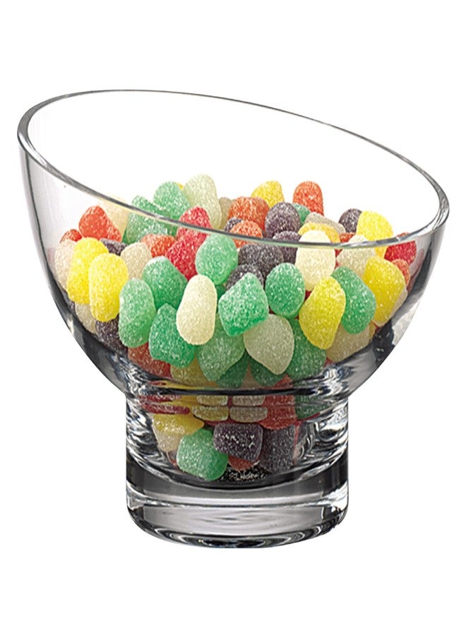 Badash Kira Candy Dish or Serving Bowl - 6” Handmade Slanted Rim Glass Bowl - Image 1