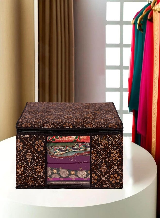 Shaping Fabric Saree Cover Set of 01 Non-Woven Fabric Clothes Organiser for Wardrobe with Transparent Window & Double Zip Clothes Storage Bag, Garment Cover SF_XL_SC_CC_XPID1598426731599324 - Image 1