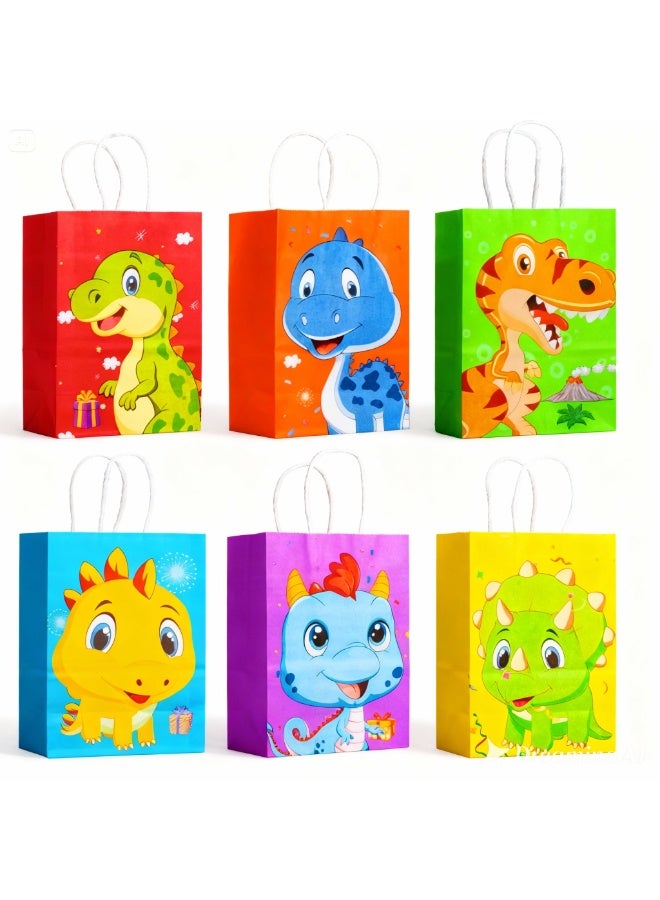 HM2A Dinosaur Party Bags - 18Pcs Party Favor Bags, Candy Treat Bag for Party, Goody Gift Bags with Handle, Great for Party Decorations and Dinosaur Theme Birthday Party - Image 1