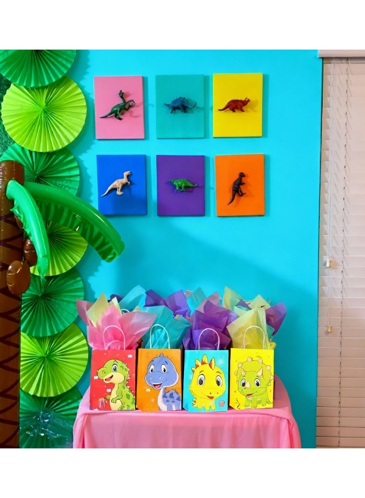 HM2A Dinosaur Party Bags - 18Pcs Party Favor Bags, Candy Treat Bag for Party, Goody Gift Bags with Handle, Great for Party Decorations and Dinosaur Theme Birthday Party - Image 5