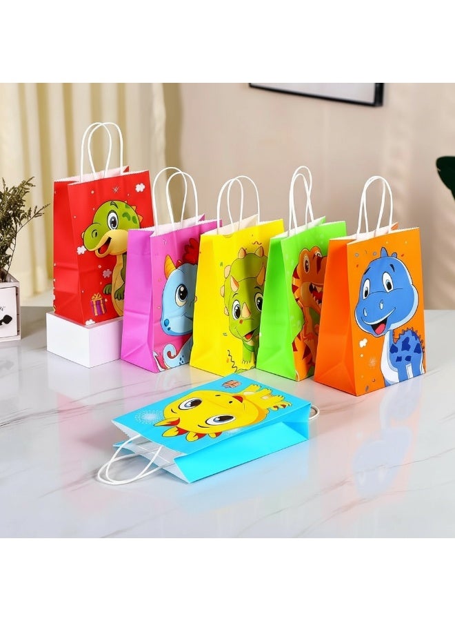 HM2A Dinosaur Party Bags - 18Pcs Party Favor Bags, Candy Treat Bag for Party, Goody Gift Bags with Handle, Great for Party Decorations and Dinosaur Theme Birthday Party - Image 4